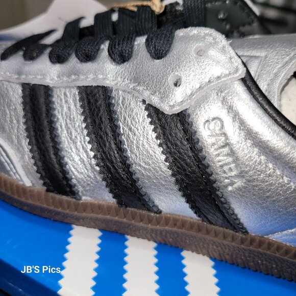 Adidas SAMBA OG Originals Silver Metallic Black Gum Women's JI4218 - Picture 2 of 16